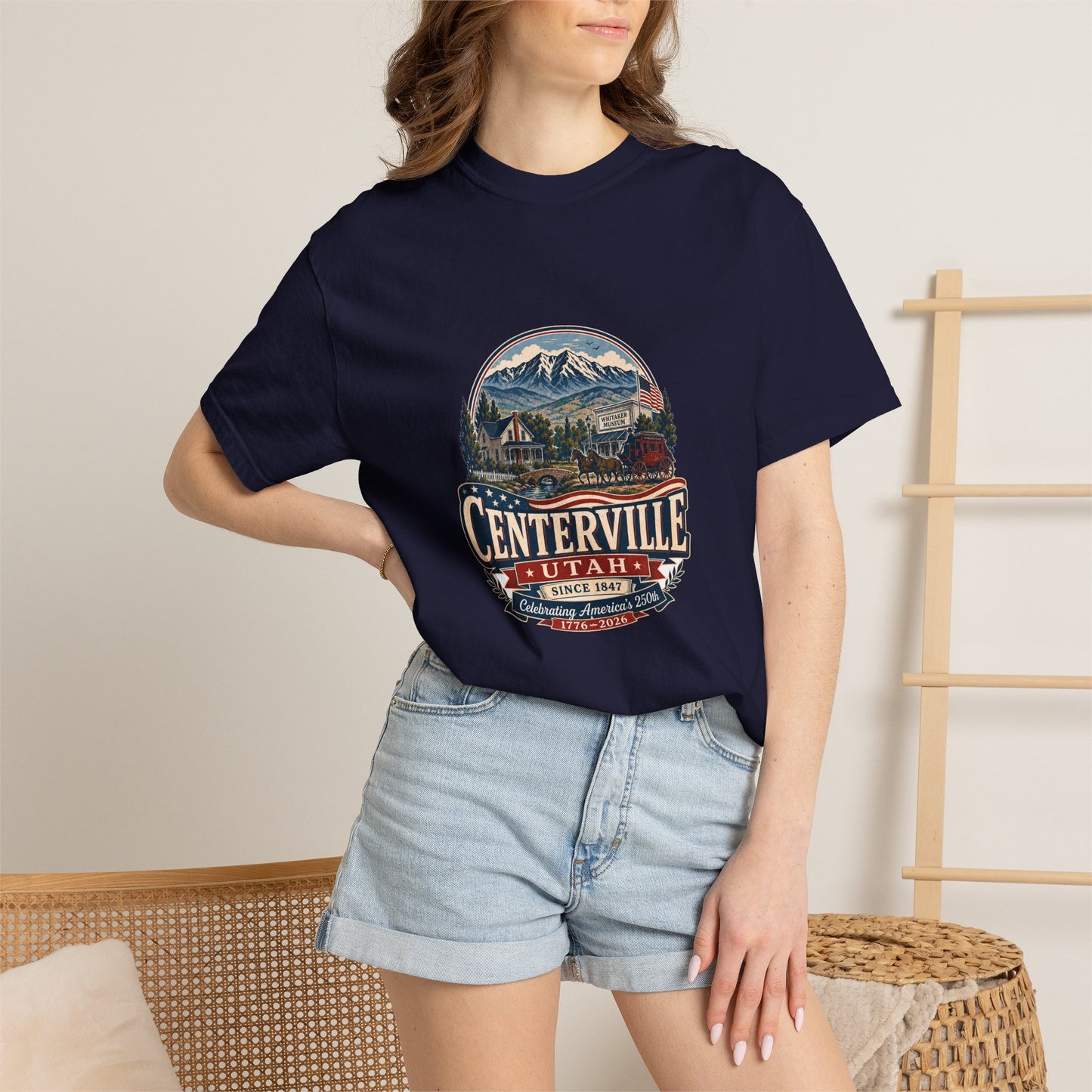 Centerville City Spirit Tee · Celebrating America's 250th