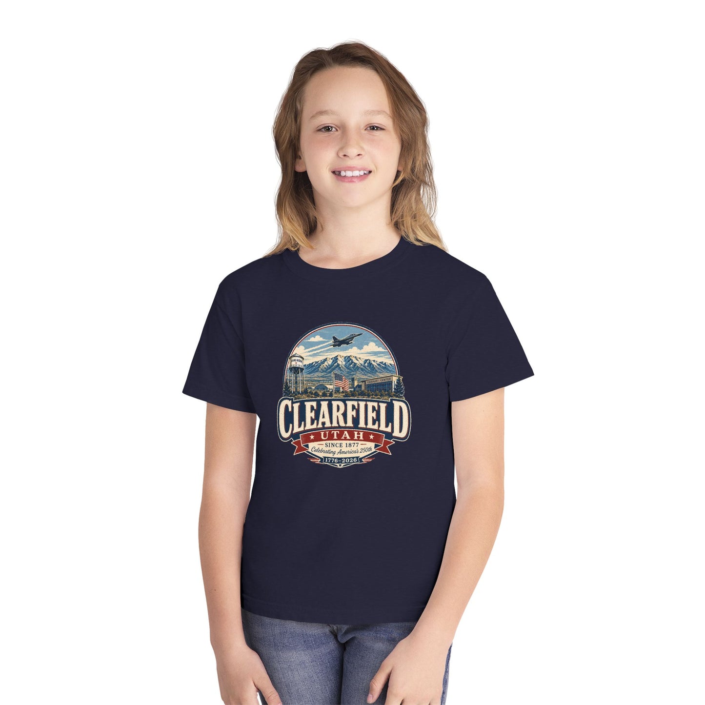 Clearfield City Spirit Tee · Youth · Celebrating America's 250th