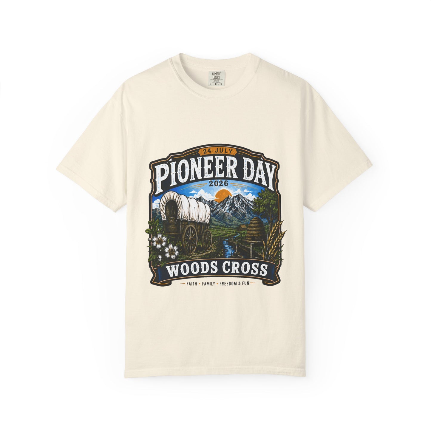 Woods Cross Pioneer Day Tee · 24 July 2026
