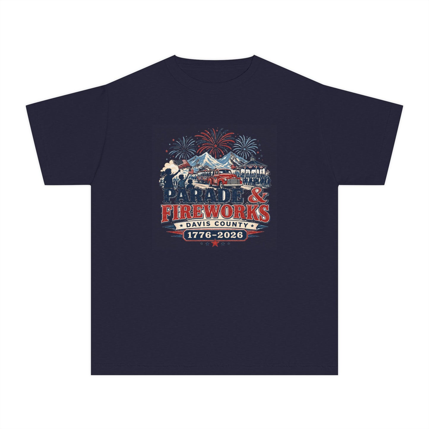 Parade & Fireworks Tee · Youth · Davis County 250 · 1776–2026