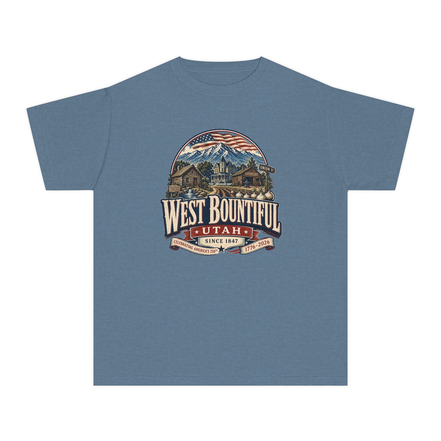 West Bountiful City Spirit Tee · Youth · Celebrating America's 250th