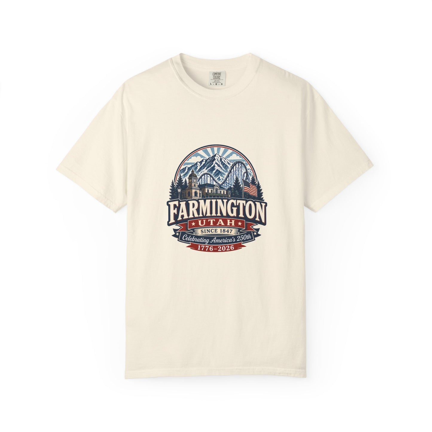 Farmington City Spirit Tee · Celebrating America's 250th