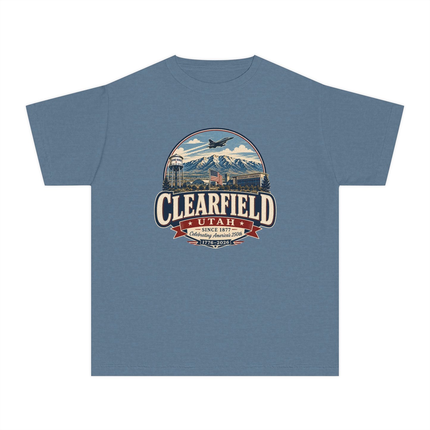 Clearfield City Spirit Tee · Youth · Celebrating America's 250th