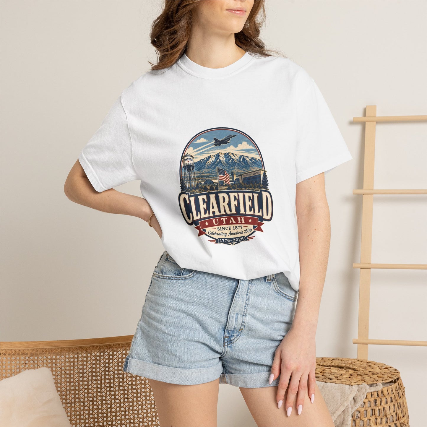 Clearfield City Spirit Tee · Celebrating America's 250th