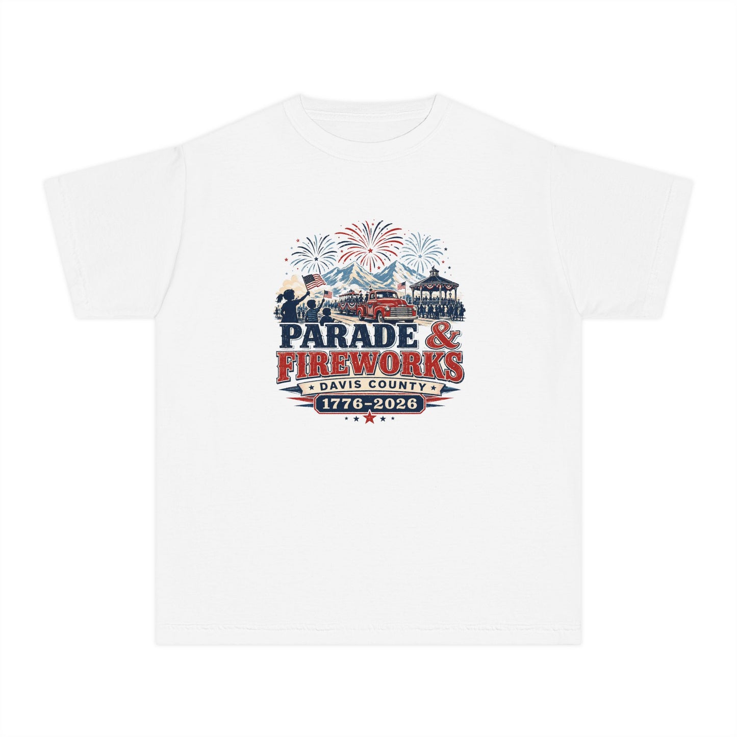 Parade & Fireworks Tee · Youth · Davis County 250 · 1776–2026