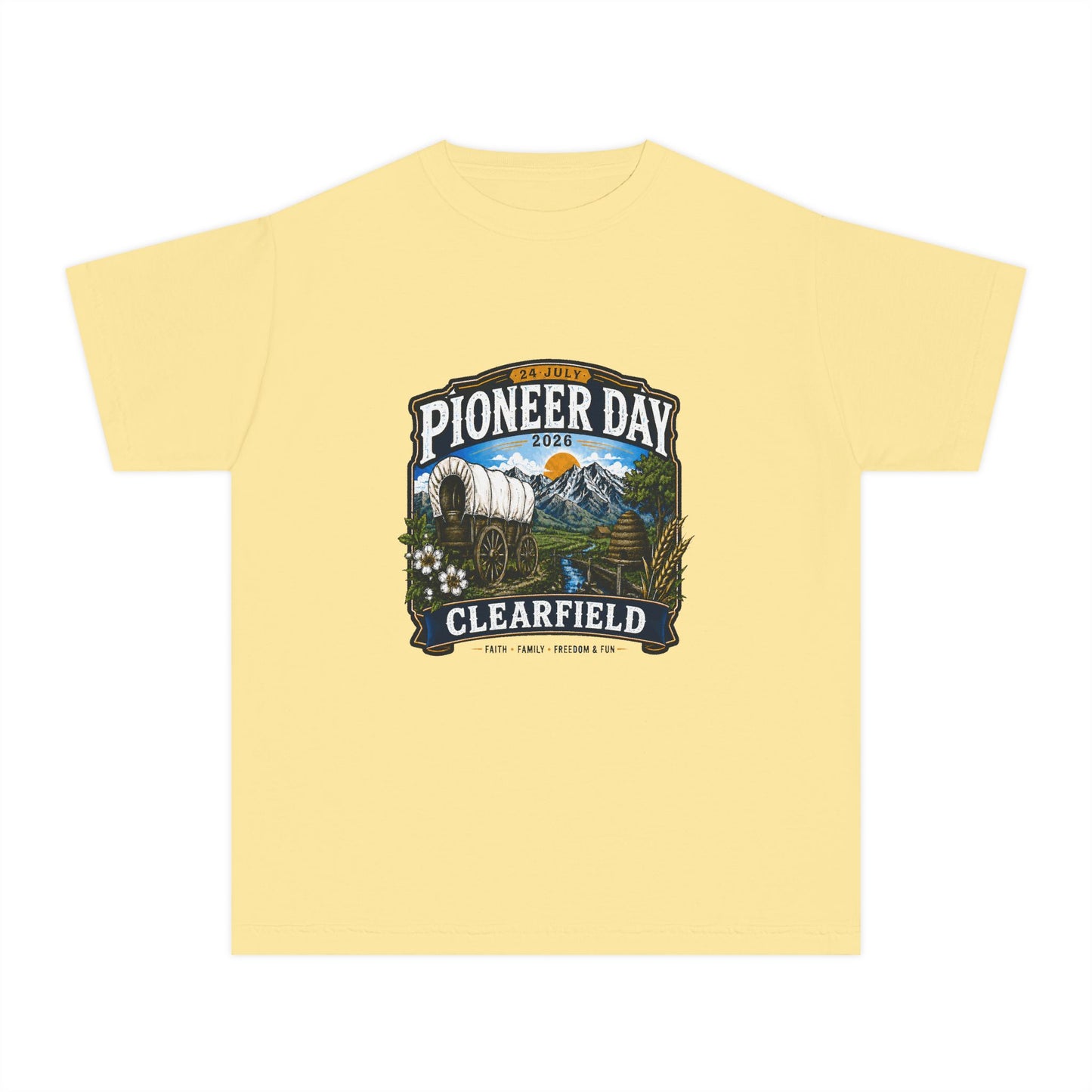 Clearfield Pioneer Day Tee · Youth · 24 July 2026
