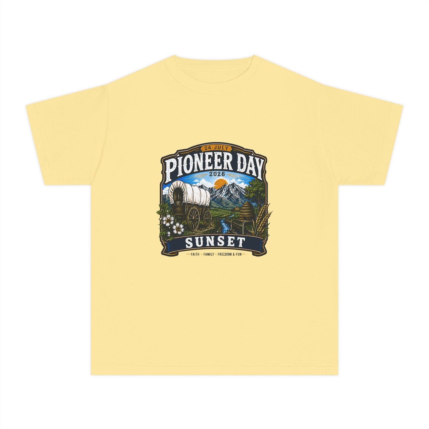Sunset Pioneer Day Tee · Youth · 24 July 2026