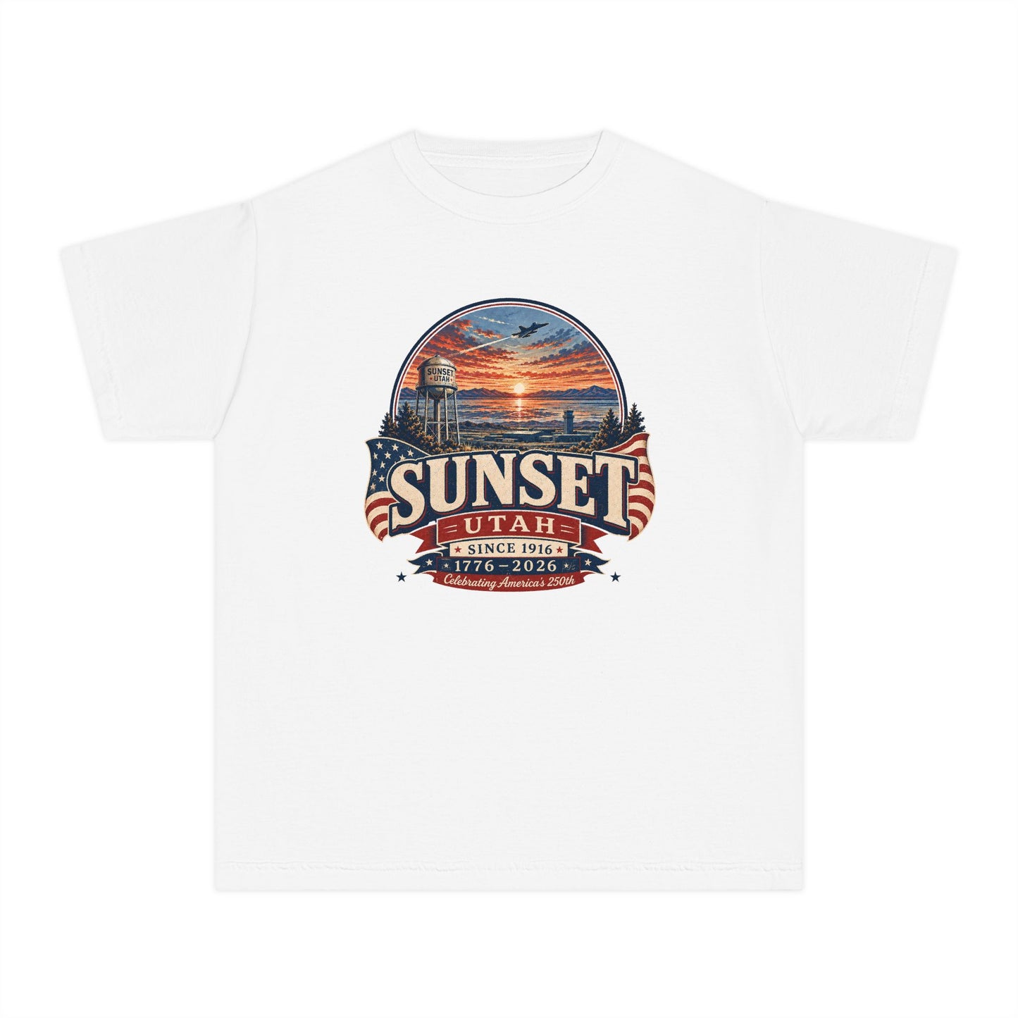 Sunset City Spirit Tee · Youth · Celebrating America's 250th