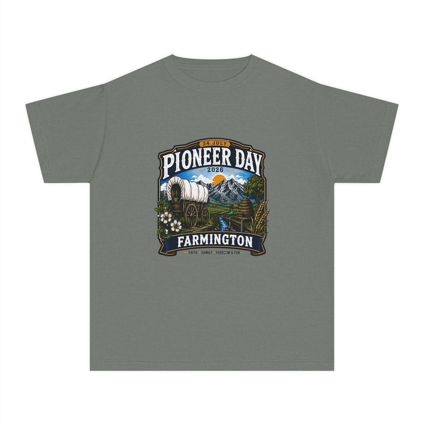 Farmington Pioneer Day Tee · Youth · 24 July 2026