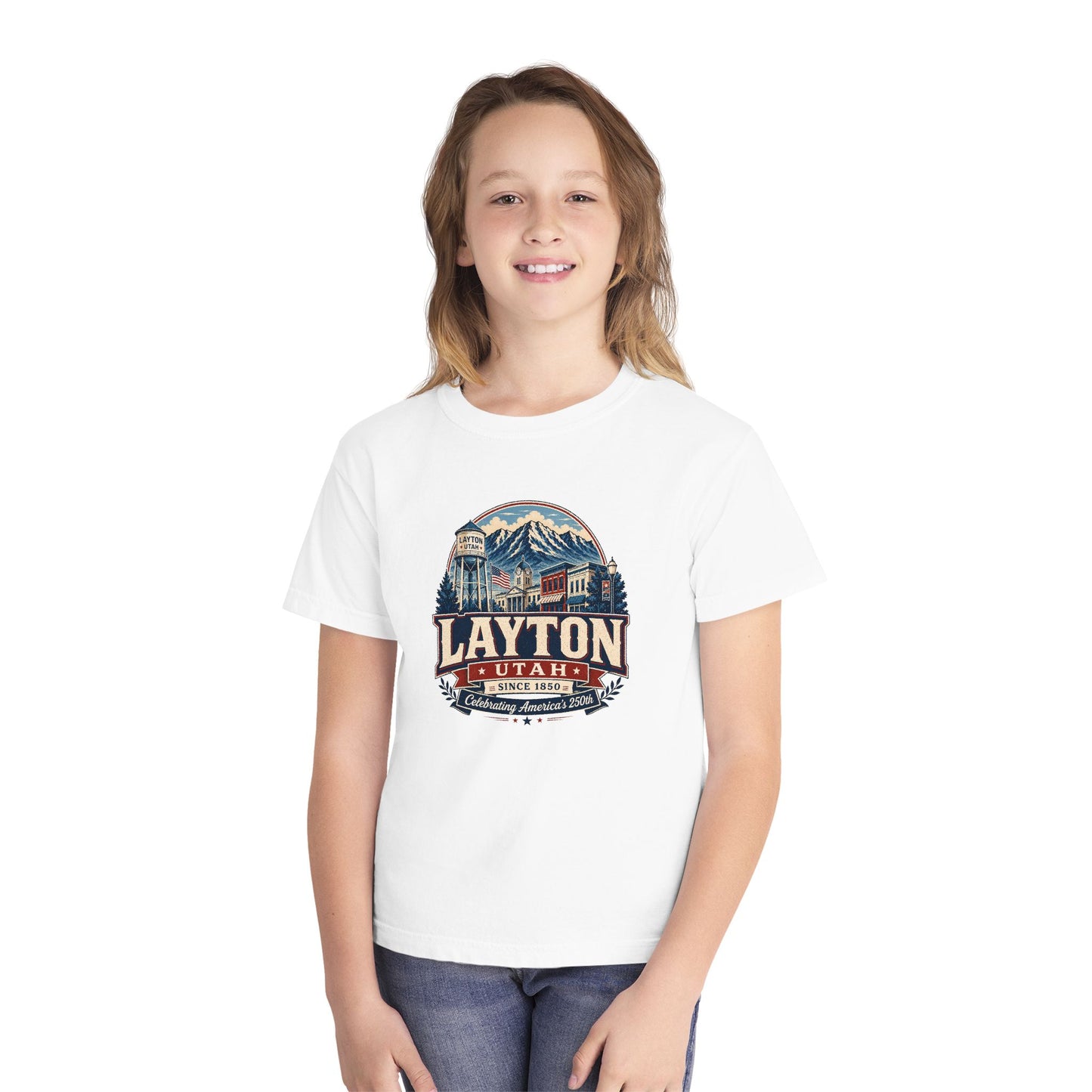 Layton City Spirit Tee · Youth · Celebrating America's 250th
