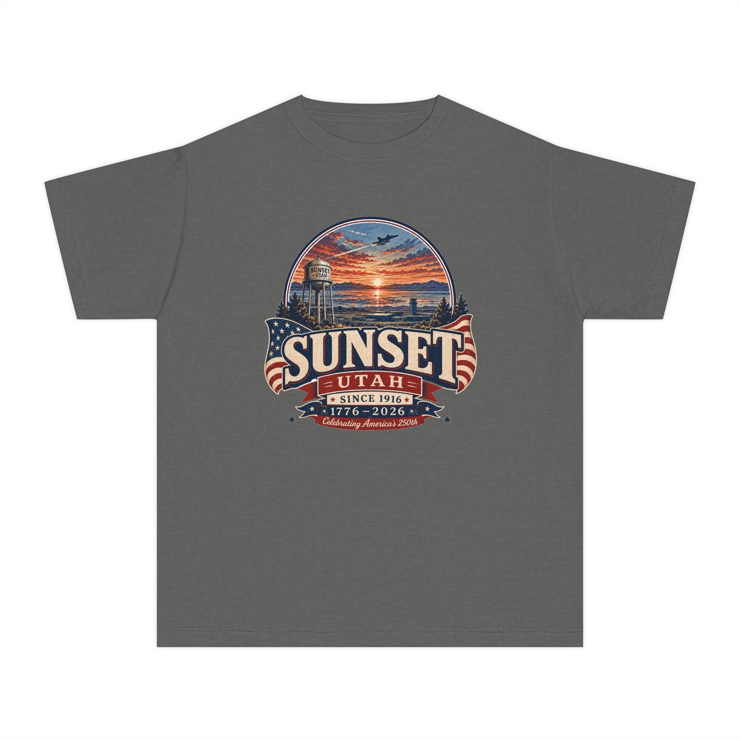 Sunset City Spirit Tee · Youth · Celebrating America's 250th