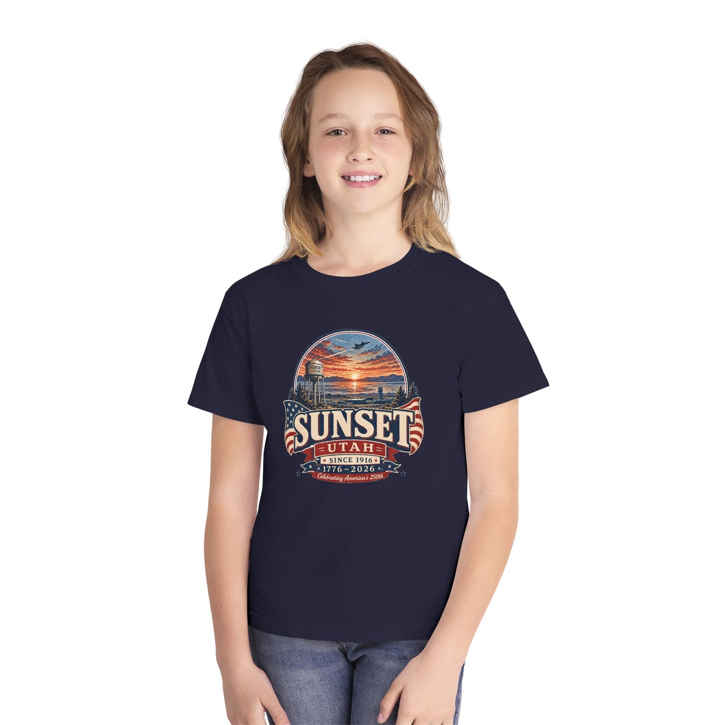 Sunset City Spirit Tee · Youth · Celebrating America's 250th