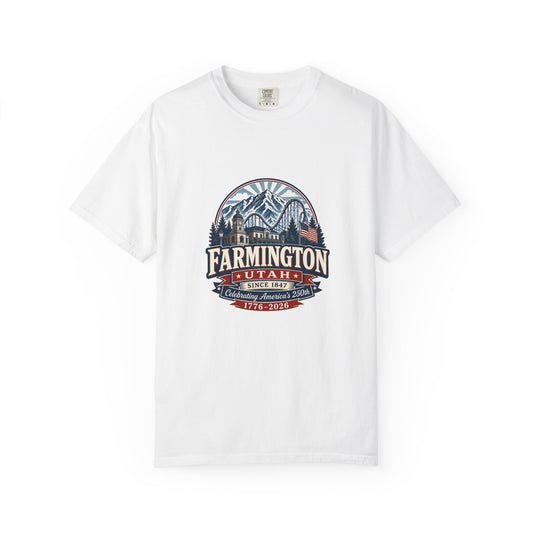 Farmington City Spirit Tee · Celebrating America's 250th