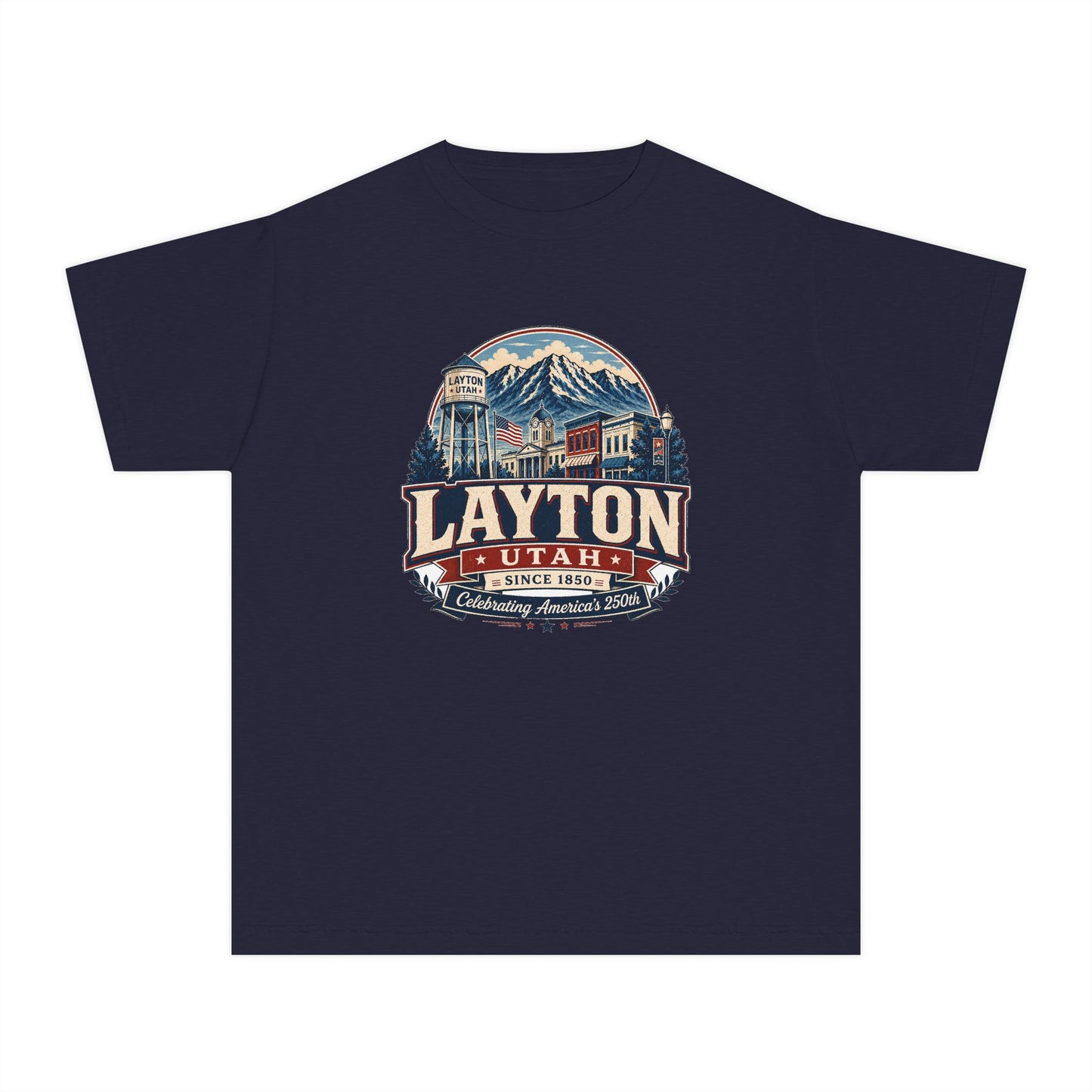 Layton City Spirit Tee · Youth · Celebrating America's 250th