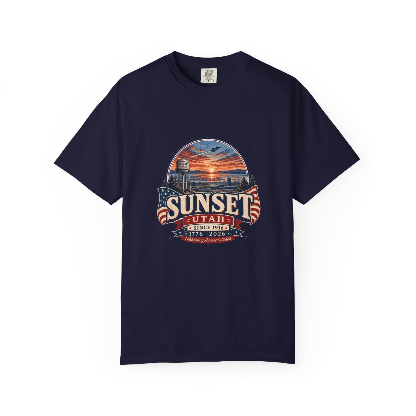 Sunset City Spirit Tee · Celebrating America's 250th