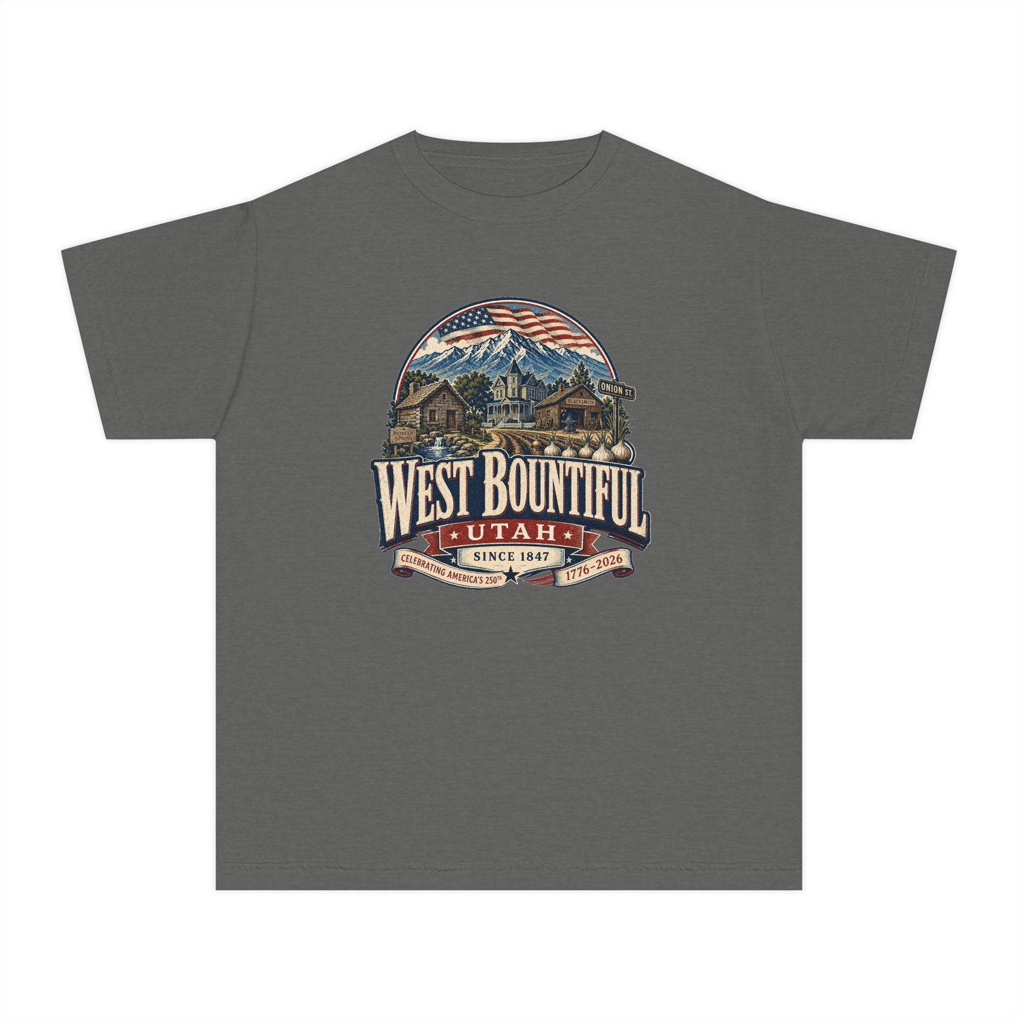 West Bountiful City Spirit Tee · Youth · Celebrating America's 250th