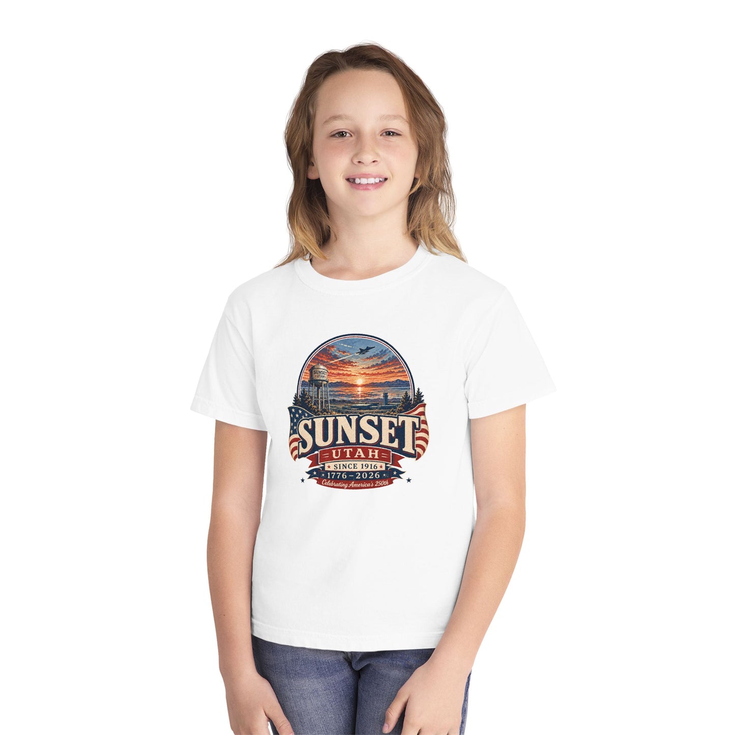 Sunset City Spirit Tee · Youth · Celebrating America's 250th