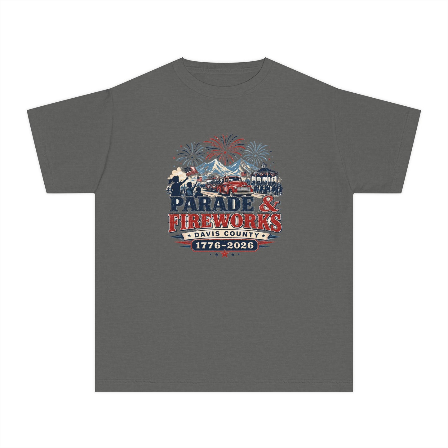 Parade & Fireworks Tee · Youth · Davis County 250 · 1776–2026