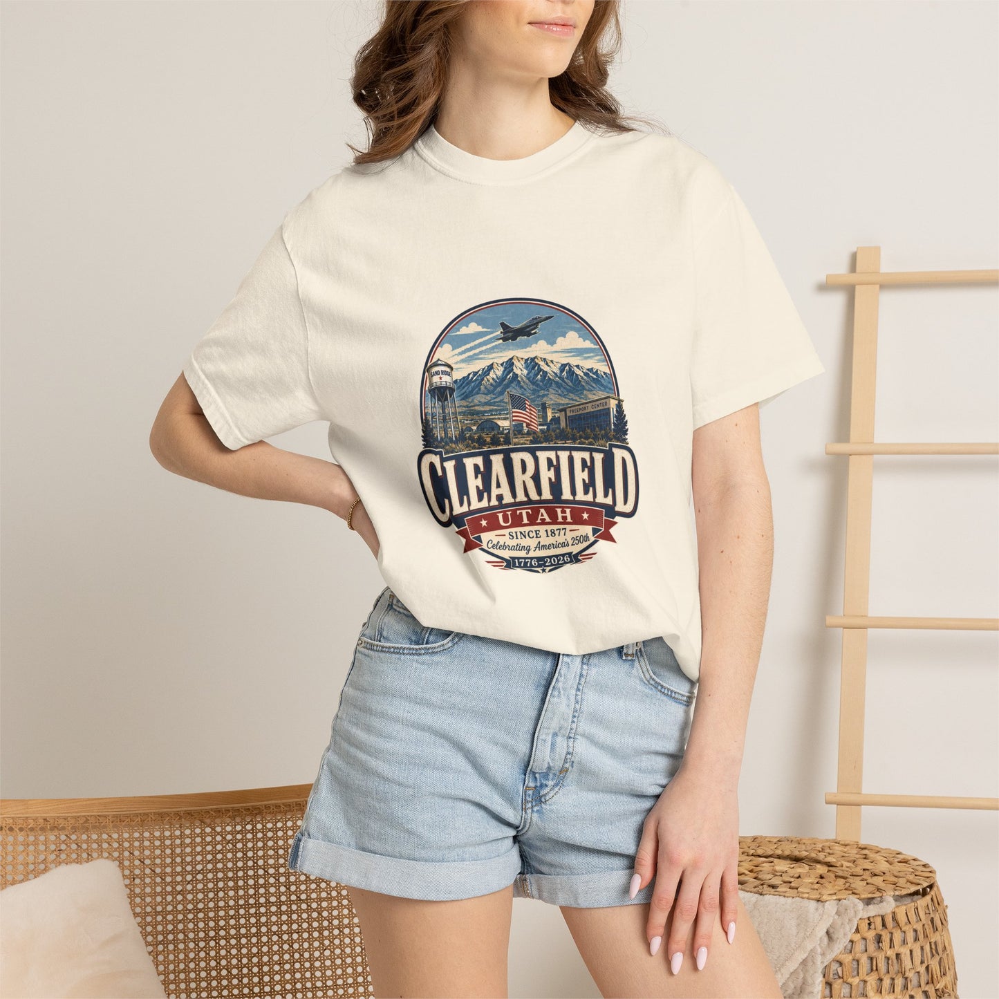 Clearfield City Spirit Tee · Celebrating America's 250th
