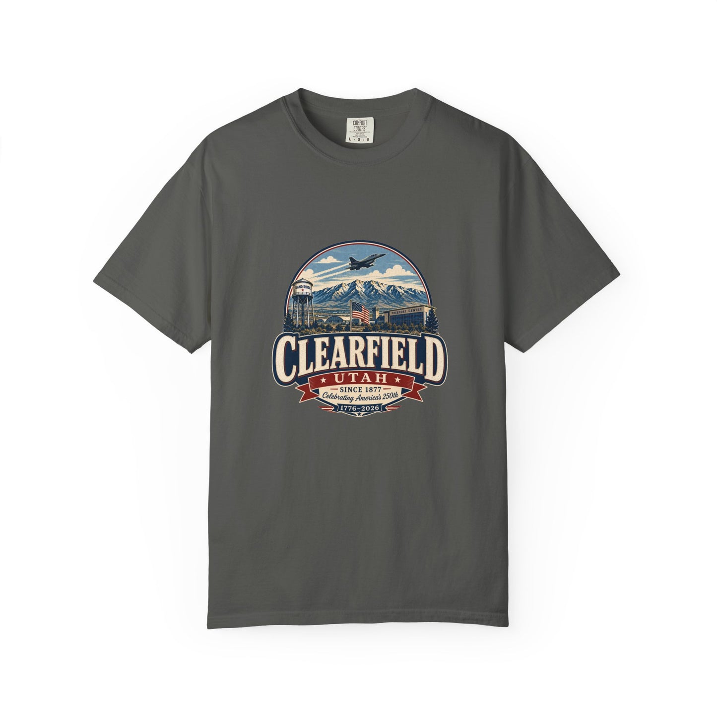 Clearfield City Spirit Tee · Celebrating America's 250th