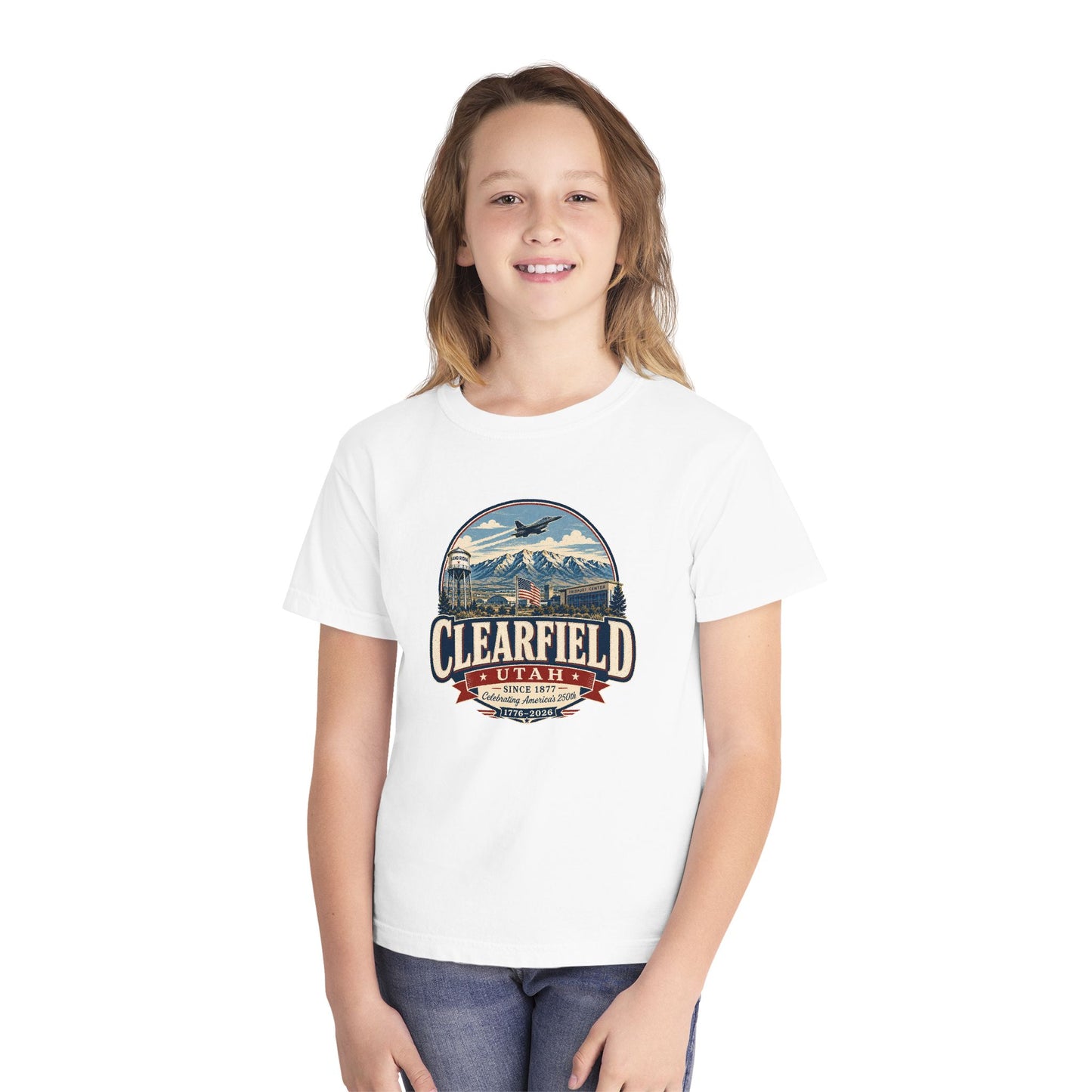 Clearfield City Spirit Tee · Youth · Celebrating America's 250th