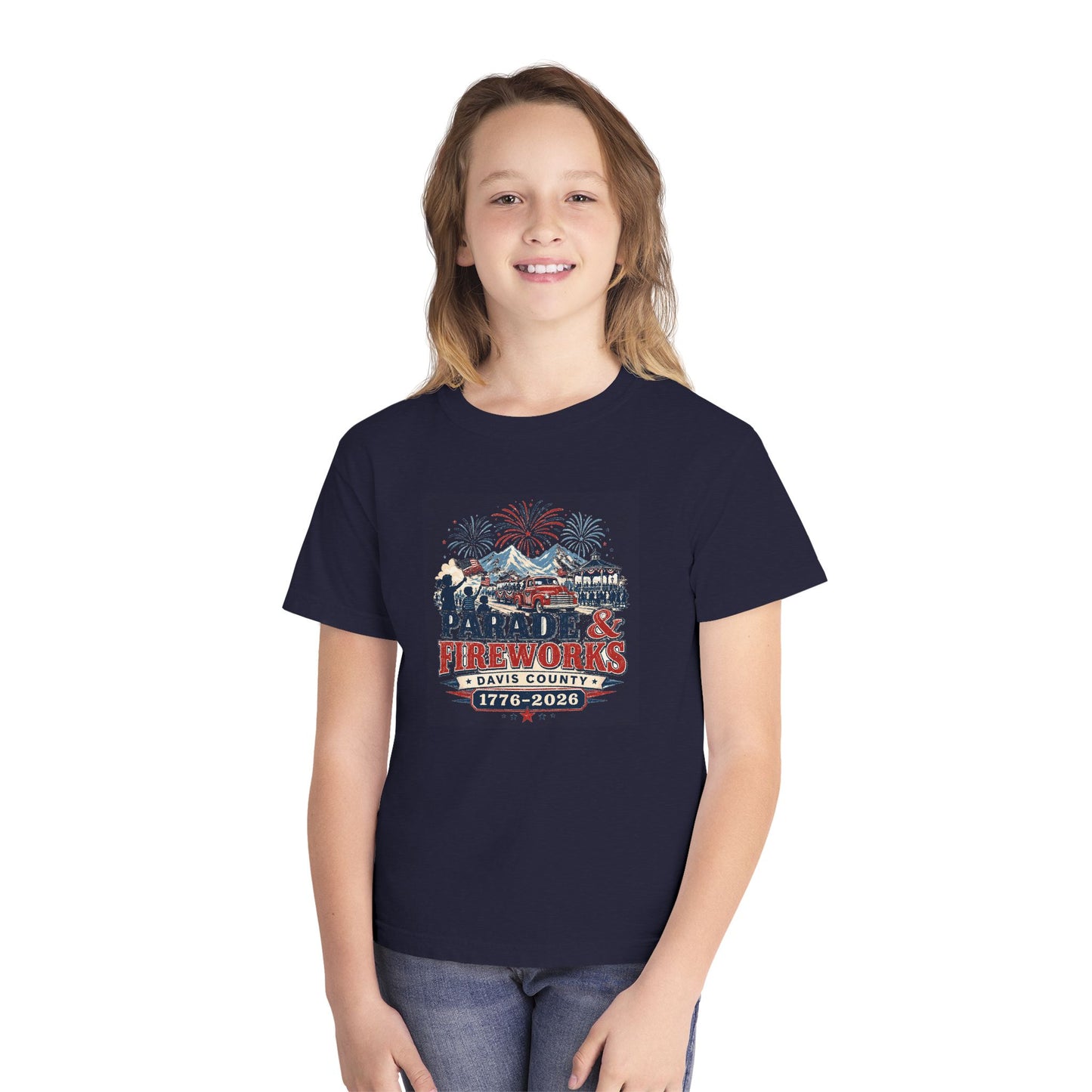 Parade & Fireworks Tee · Youth · Davis County 250 · 1776–2026