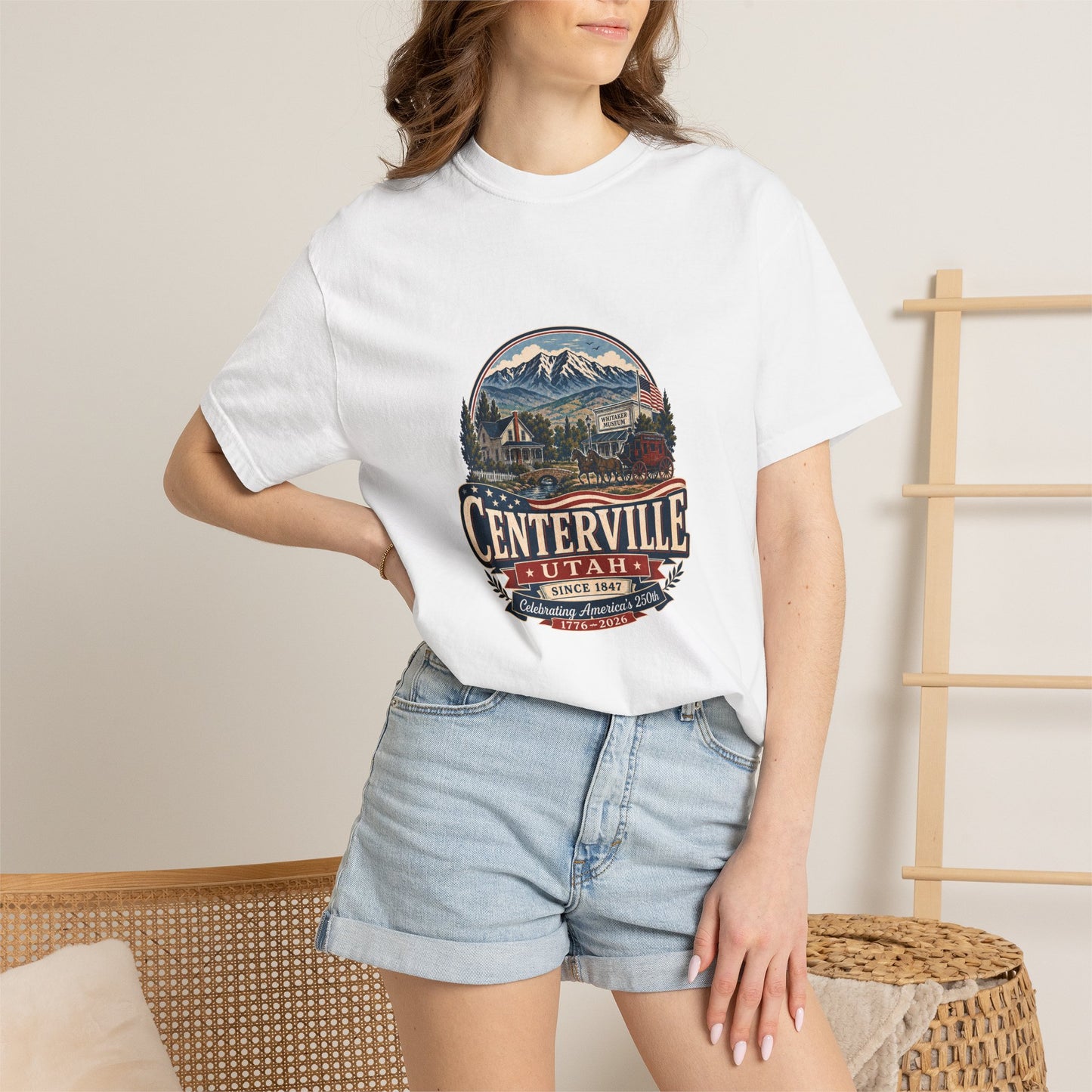 Centerville City Spirit Tee · Celebrating America's 250th