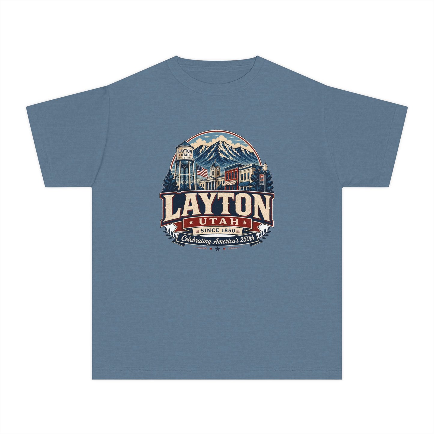 Layton City Spirit Tee · Youth · Celebrating America's 250th