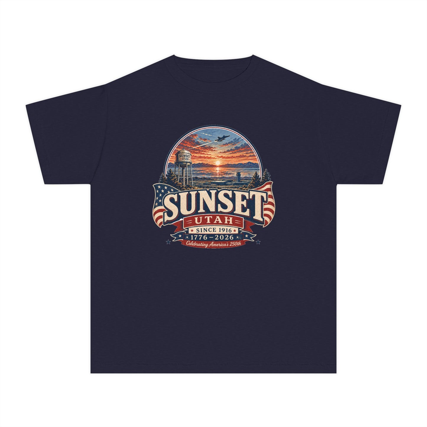 Sunset City Spirit Tee · Youth · Celebrating America's 250th