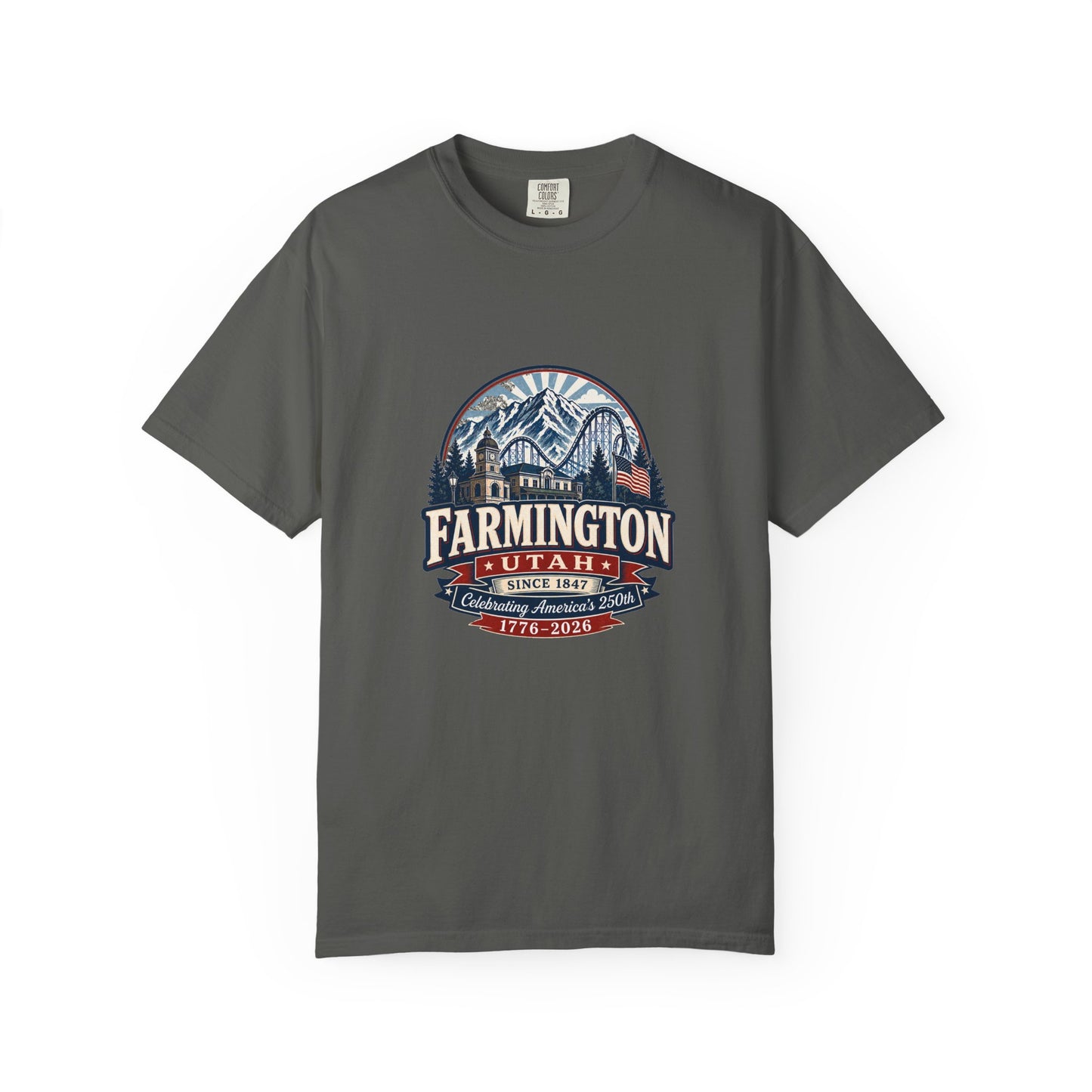 Farmington City Spirit Tee · Celebrating America's 250th