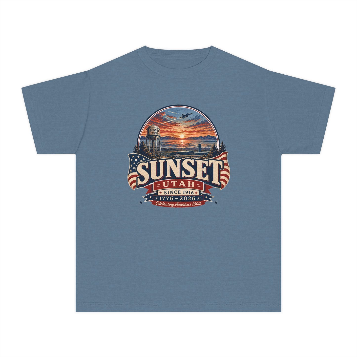 Sunset City Spirit Tee · Youth · Celebrating America's 250th