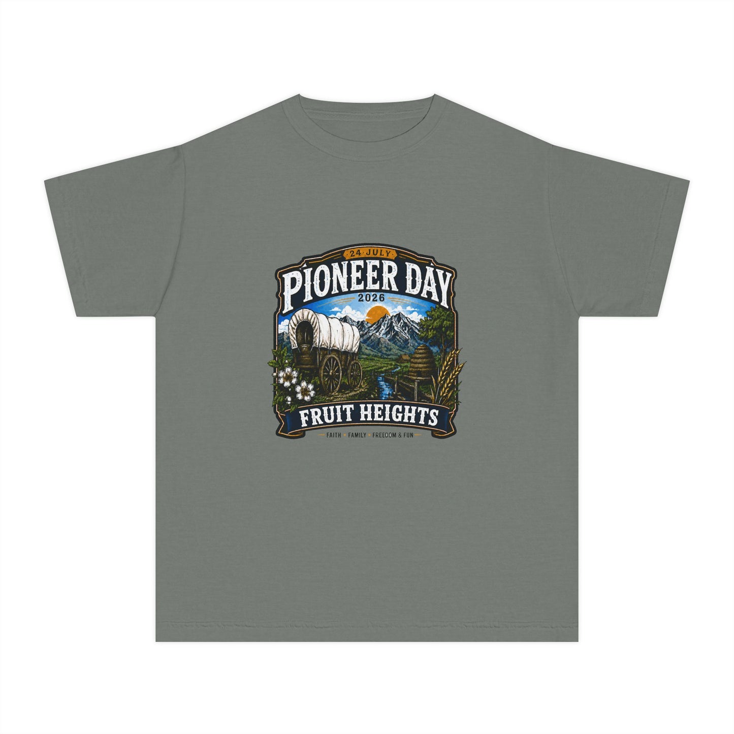 Fruit Heights Pioneer Day Tee · Youth · 24 July 2026
