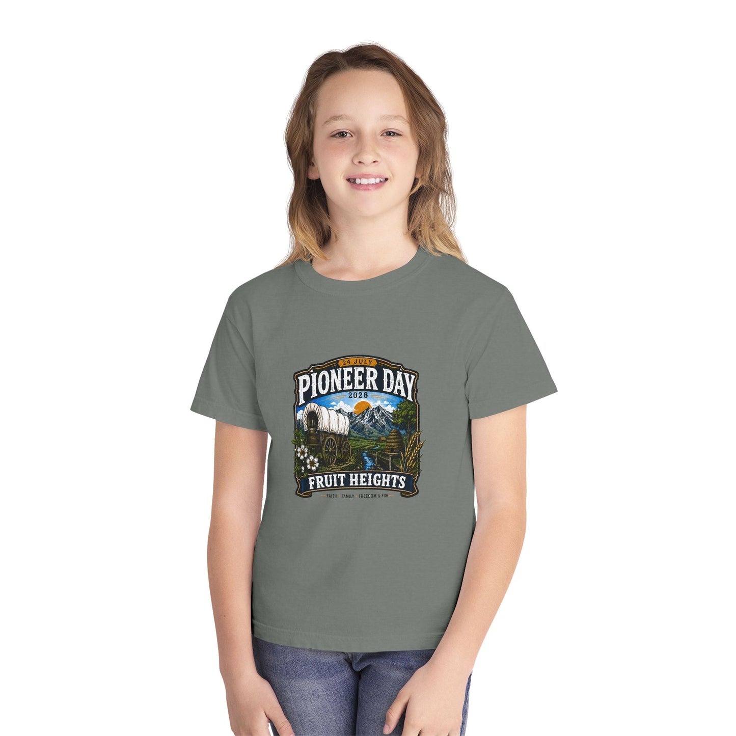 Fruit Heights Pioneer Day Tee · Youth · 24 July 2026