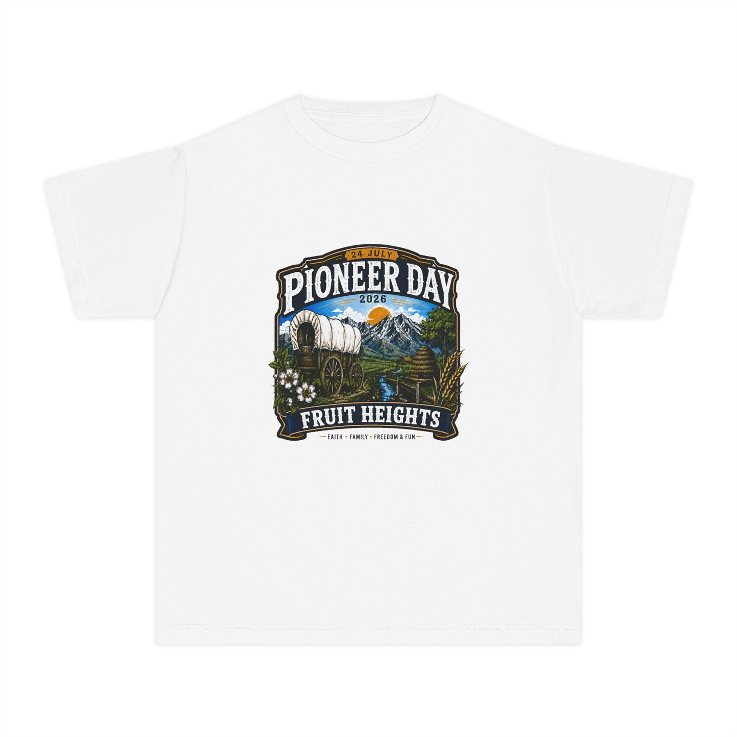 Fruit Heights Pioneer Day Tee · Youth · 24 July 2026