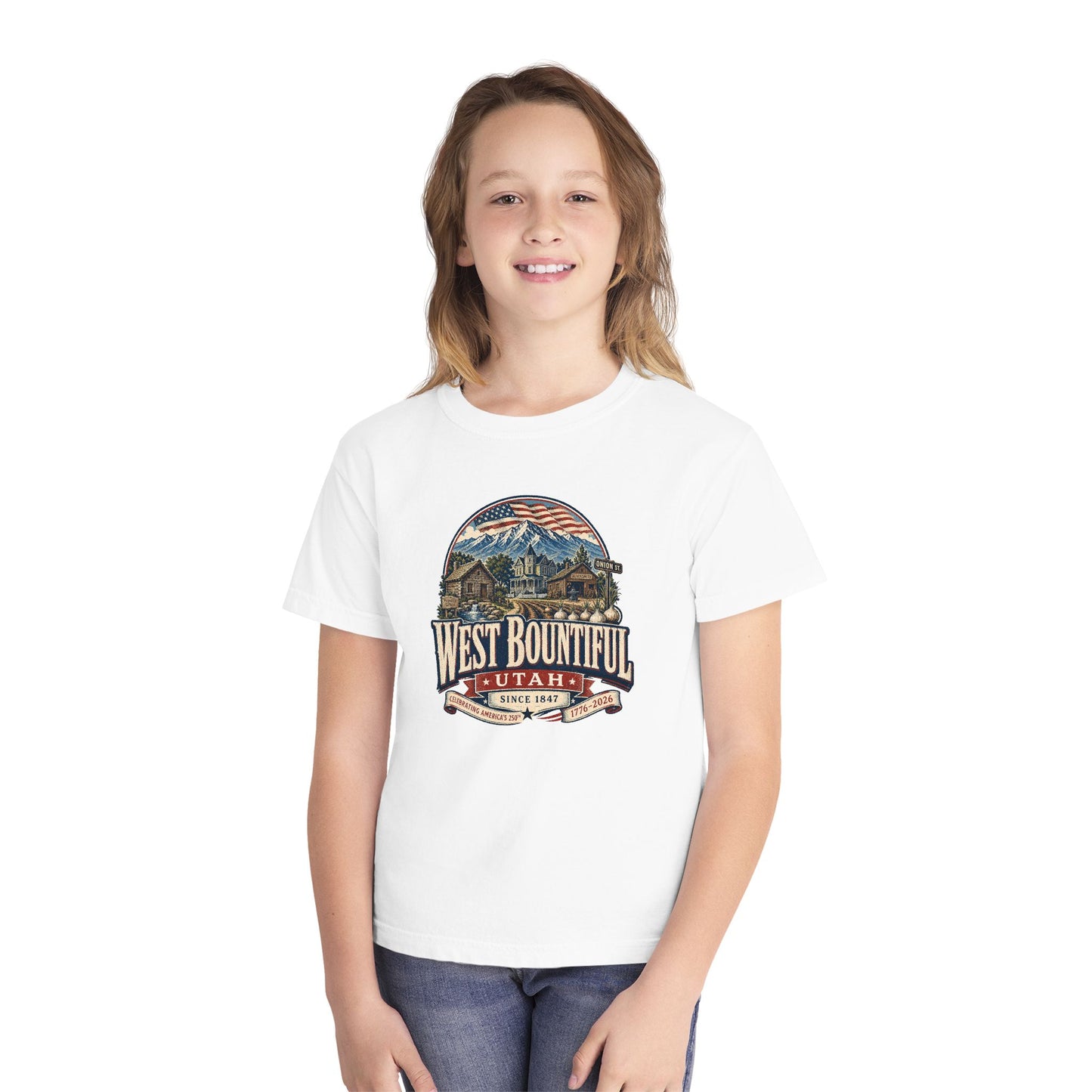 West Bountiful City Spirit Tee · Youth · Celebrating America's 250th