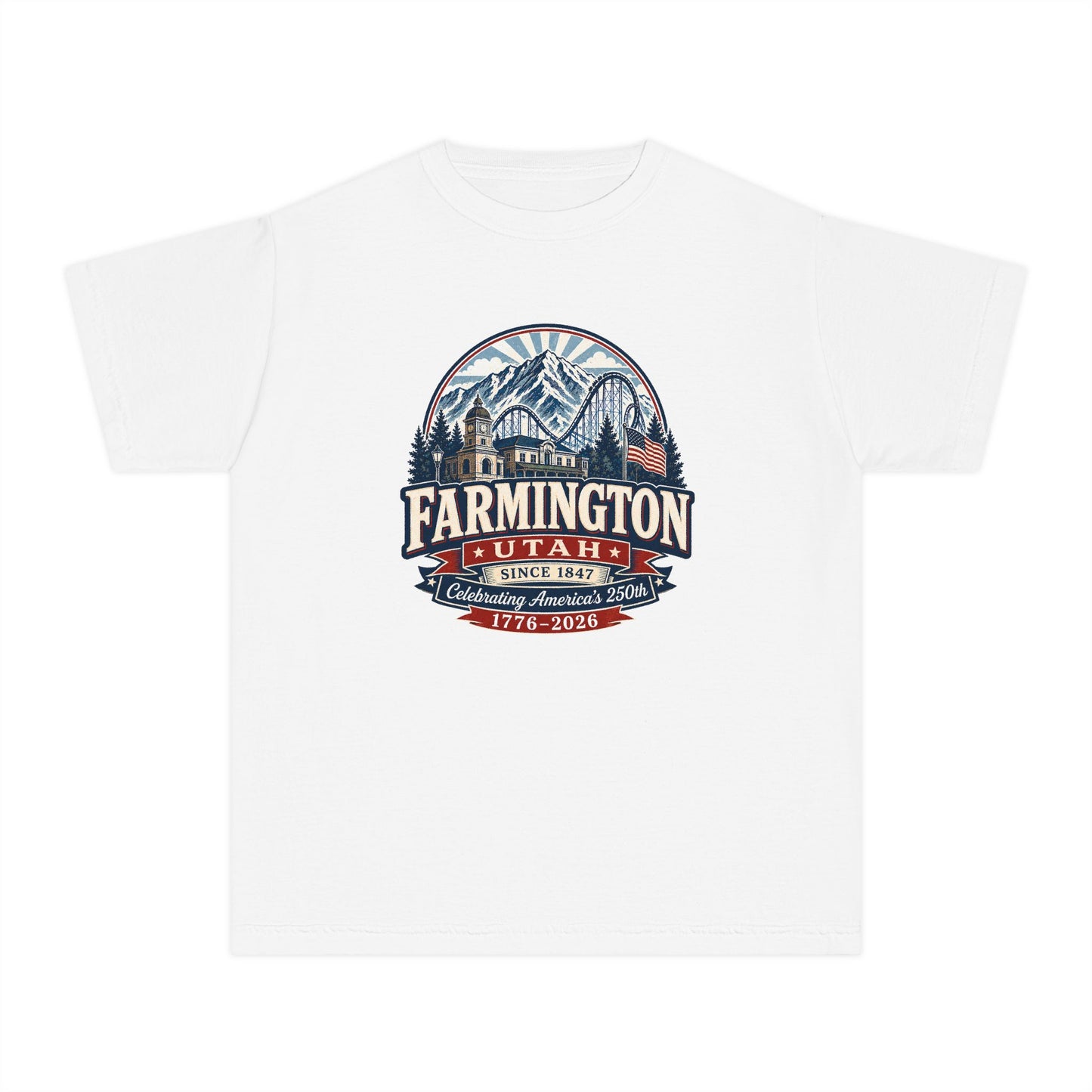 Farmington City Spirit Tee · Youth · Celebrating America's 250th