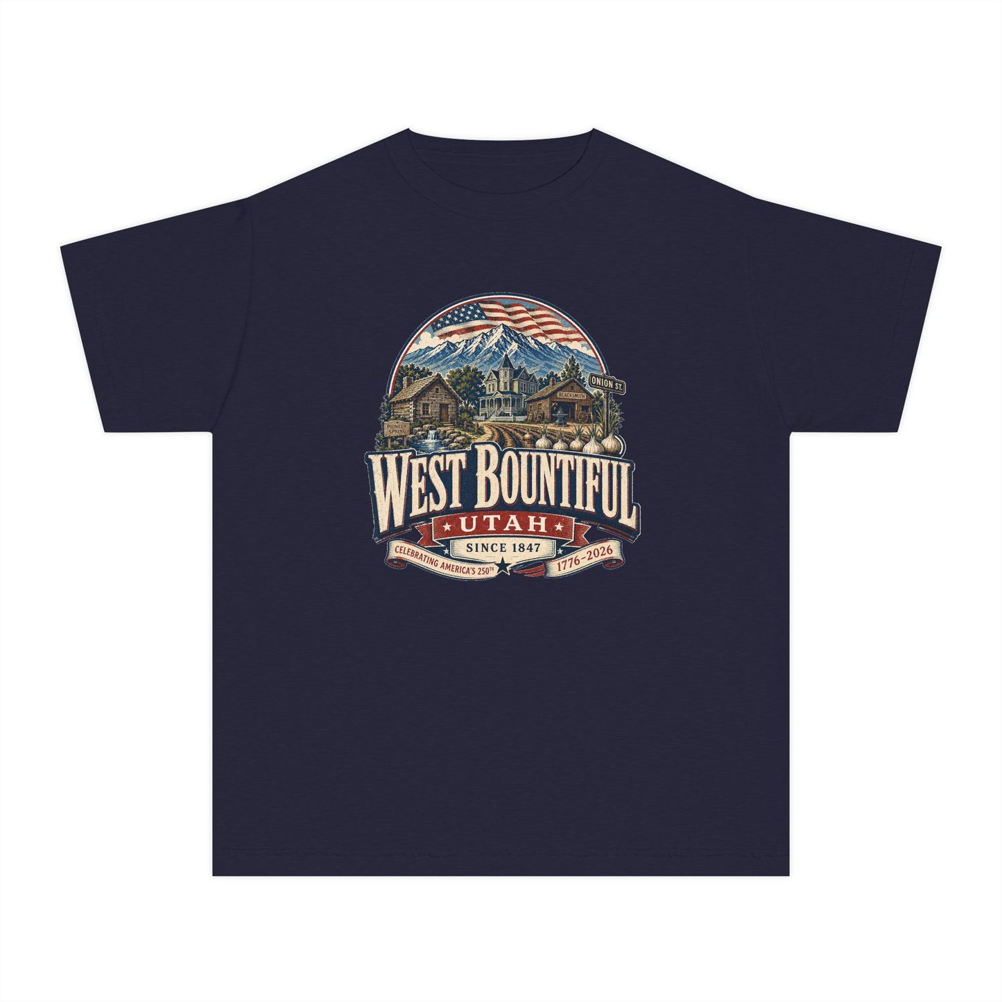 West Bountiful City Spirit Tee · Youth · Celebrating America's 250th