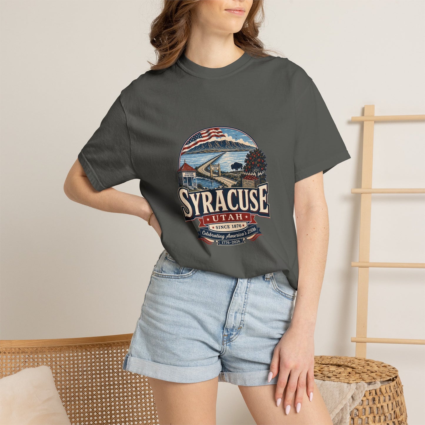 Syracuse City Spirit Tee · Celebrating America's 250th
