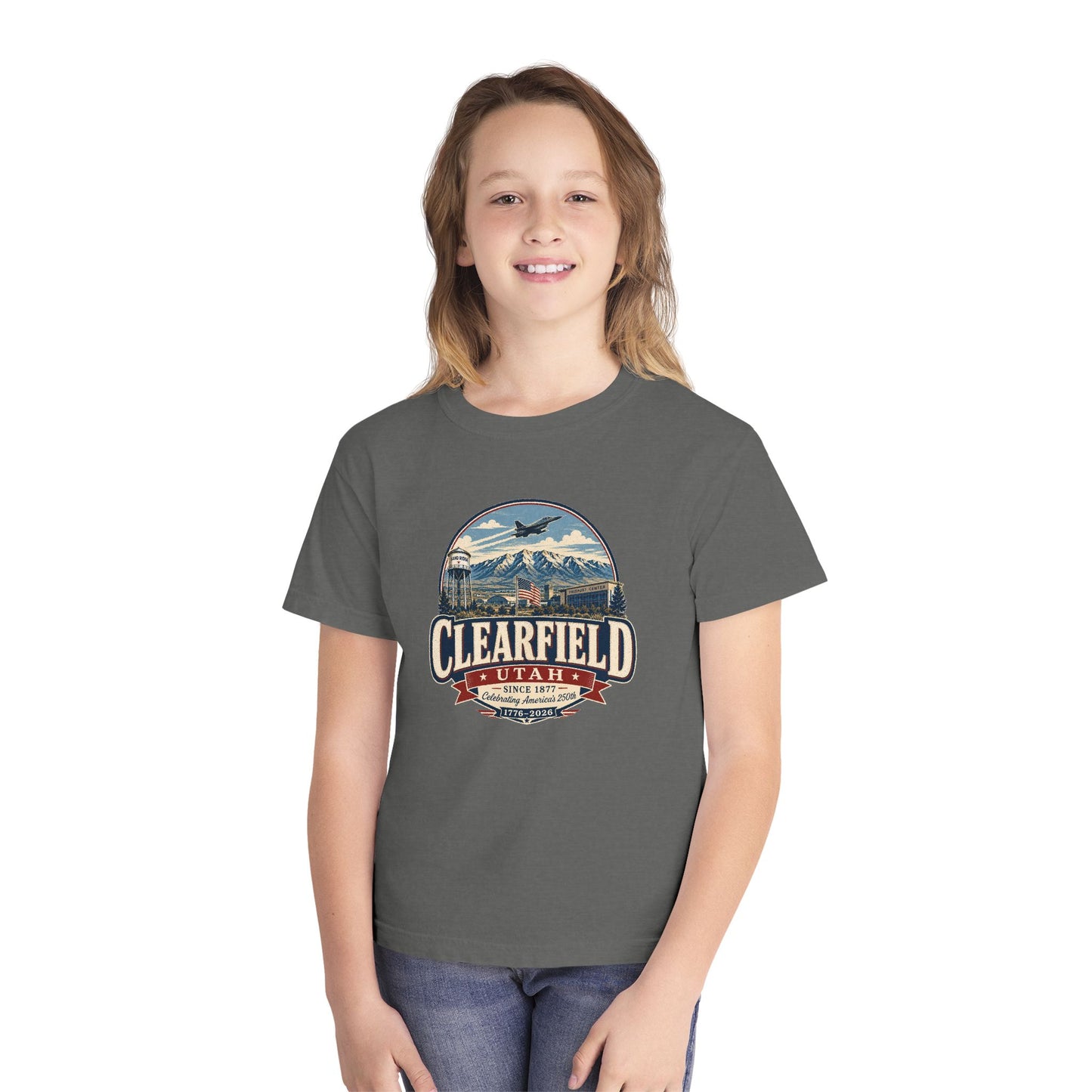 Clearfield City Spirit Tee · Youth · Celebrating America's 250th