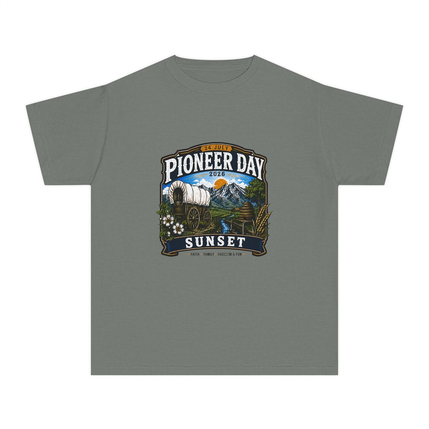 Sunset Pioneer Day Tee · Youth · 24 July 2026
