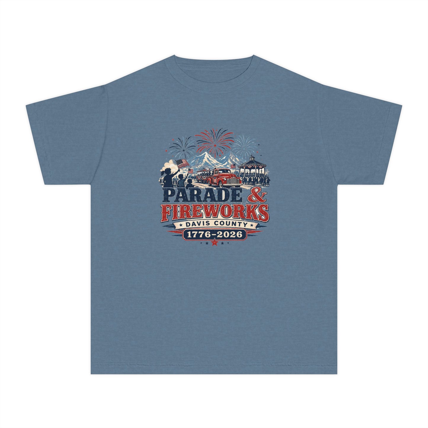 Parade & Fireworks Tee · Youth · Davis County 250 · 1776–2026