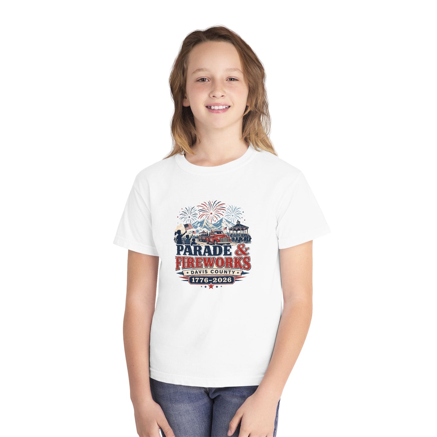 Parade & Fireworks Tee · Youth · Davis County 250 · 1776–2026