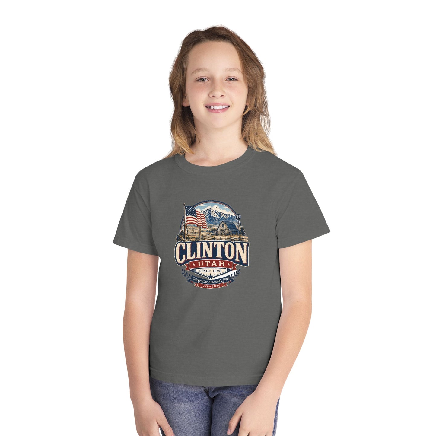 Clinton City Spirit Tee · Youth · Celebrating America's 250th