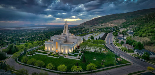 Bountiful Temple at Sunrise — Aerial Print