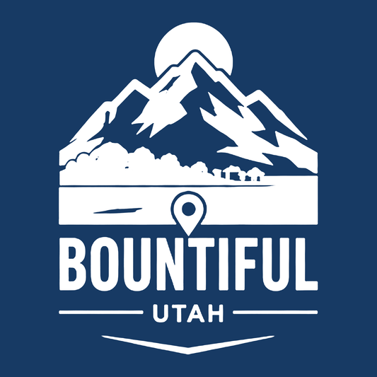 Bountiful Utah city logo — white ink for dark caps